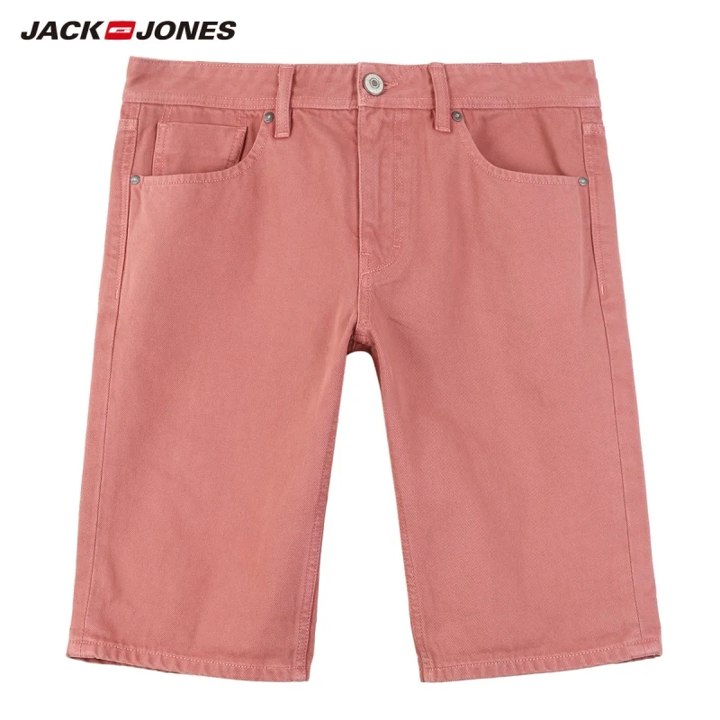 JackJones de los Hombres de Algodón de color Rosa Estilo Denim Shorts| 219143505 4