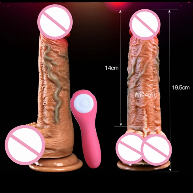 Automática Telescópica Calefacción Pene Vibrador Femenino Masturbación Super Realista Consolador Vibrador Del Sexo Erótico Juguetes Para Adultos Productos 4