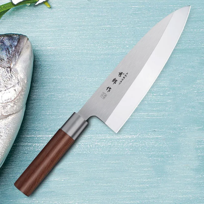 Nuevo Japonés cabeza de Pescado cuchillo de Salmón cuchillo Sashimi Sushi Cocina de Fileteado Cuchillos de Sushi Cleaver Salmón Sllicing Petty Peeling 4