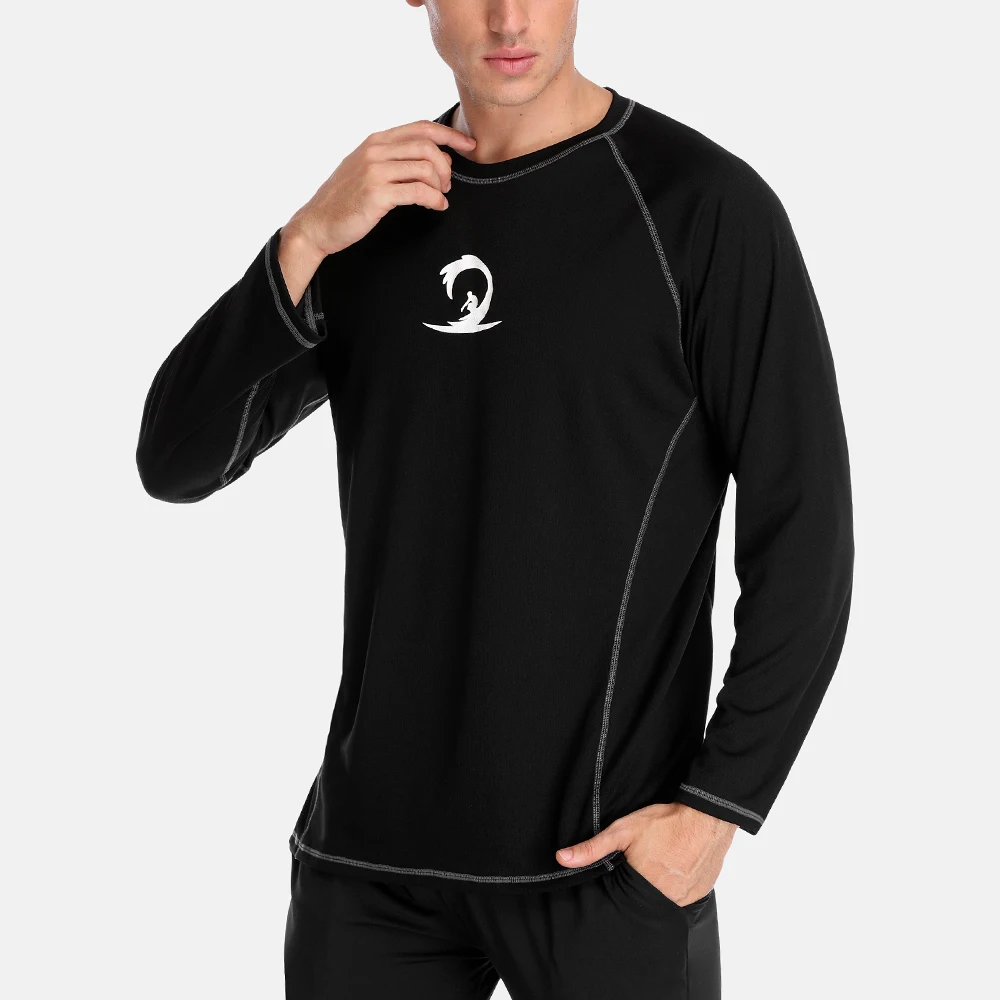 Anfilia los Hombres de Secado Rápido Camisetas de Loose Fit Camisas de Hombres Corriendo Senderismo Top UV-Protección Superior de la ropa de Playa de Surf de Trajes T-Shirt 4