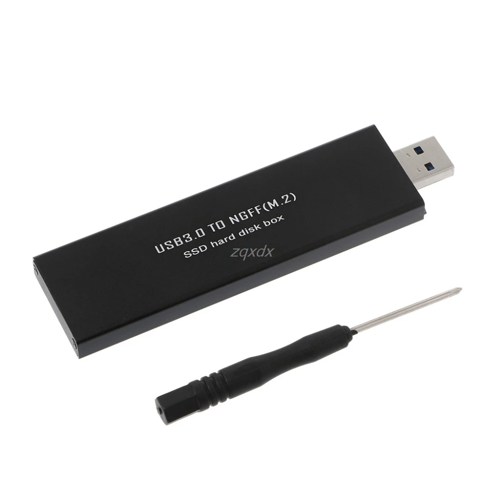 USB3.0 a SATA Basados en M. 2 2280 SATA SSD Portátil de la Carcasa de la Caja de Almacenamiento de Negro 4