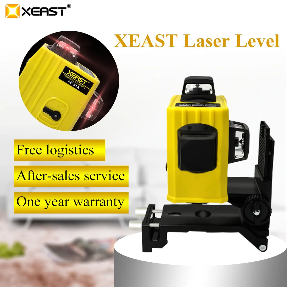 XEAST XE-61A 2019 venta flash línea 12 360 de nivelación automática de la cruz de línea 3D nivel láser de luz roja, precio bajo nivel láser 4