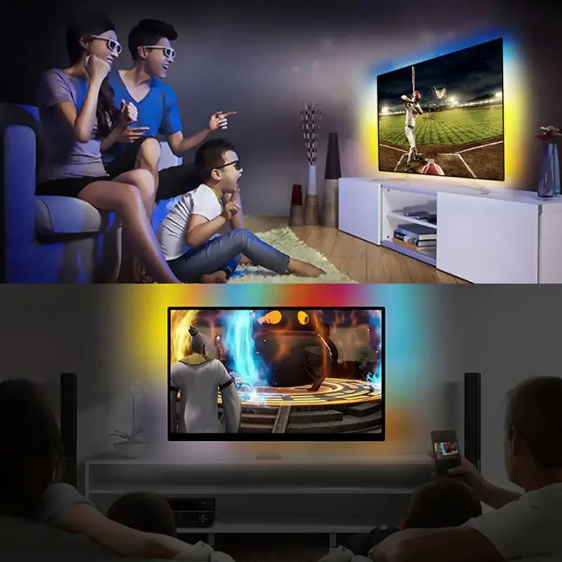 Ambiente de TELEVISIÓN Tiras de LED USB Conjunto Completo de Luz Led de Cinta HDTV Equipo de Ensueño de Color Sync Con Pantalla de BRICOLAJE luz de fondo de la Tira Kit 4