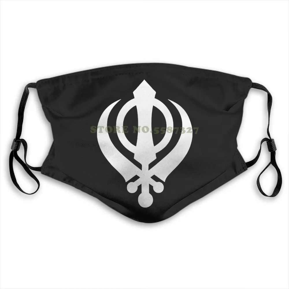 Sikh Khanda Símbolo De La India Punjabi Sijismo Cultura Superior Lavable Diy Genial Mascarillas 4