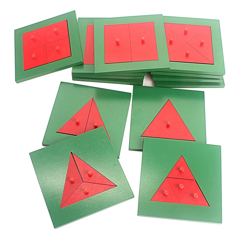 Monterssori de Matemáticas de Juguete de Madera Triángulo de Descomposición Rompecabezas Geométrico del Triángulo de la Cognición Juguetes para los Niños de Aprendizaje Temprano de Preescolar 4