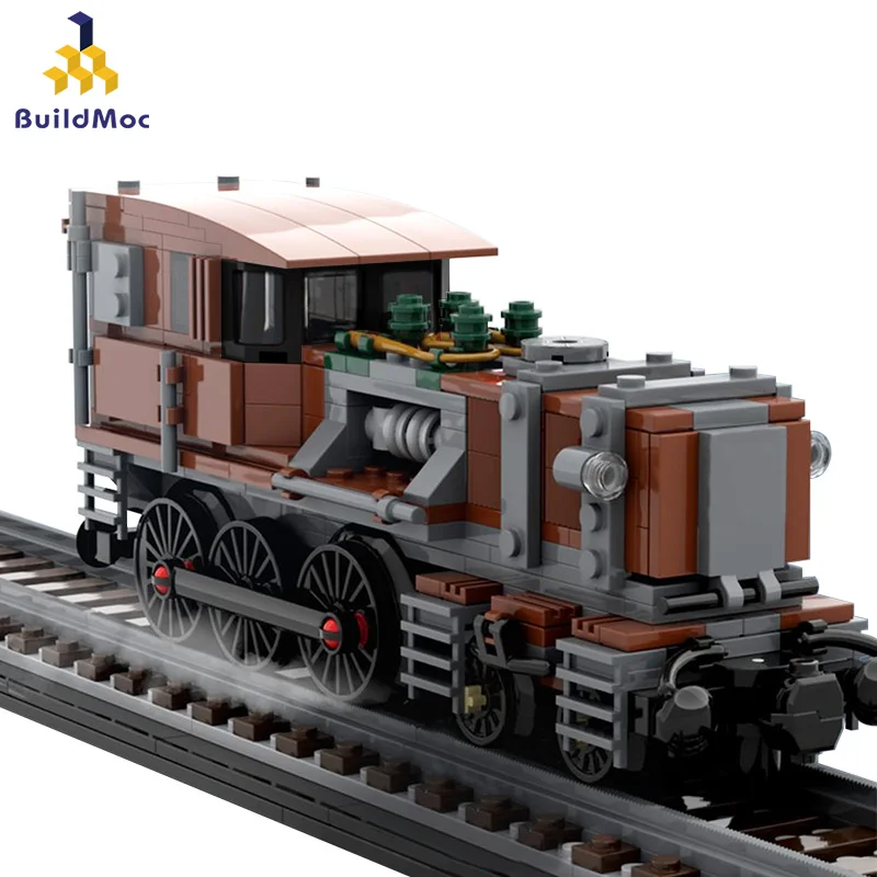 MOC 10277 Retro tren de vapor Steampunk Cocodrilo Locomotora Técnica Fuxings de Ferrocarril de alta velocidad Bloques de Construcción de Juguete de Regalo para los niños 4