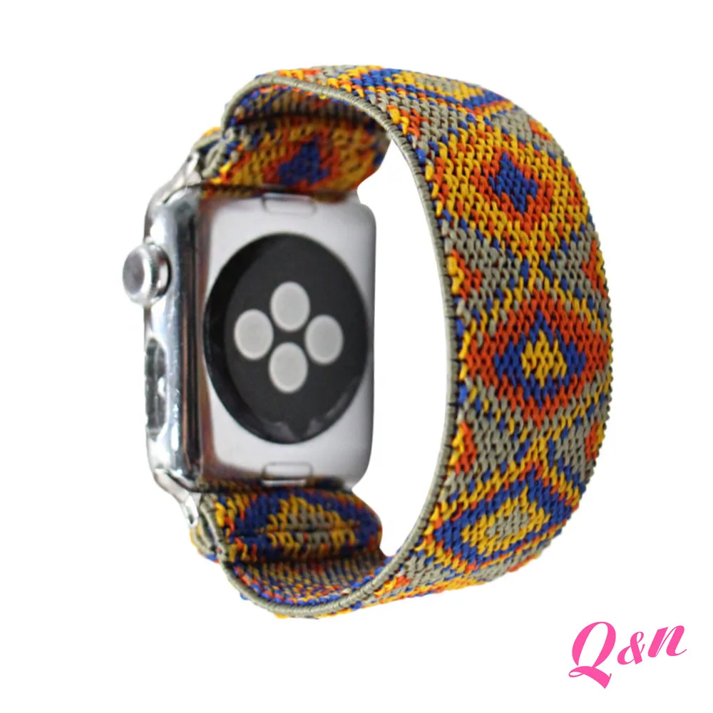 Encanto Púrpura de Nylon de Punto Elástico Apple Watch Band,38/40,42/44 mm para el Apple Watch Todas las Series, Apple Watch Scrunchies Correa 4