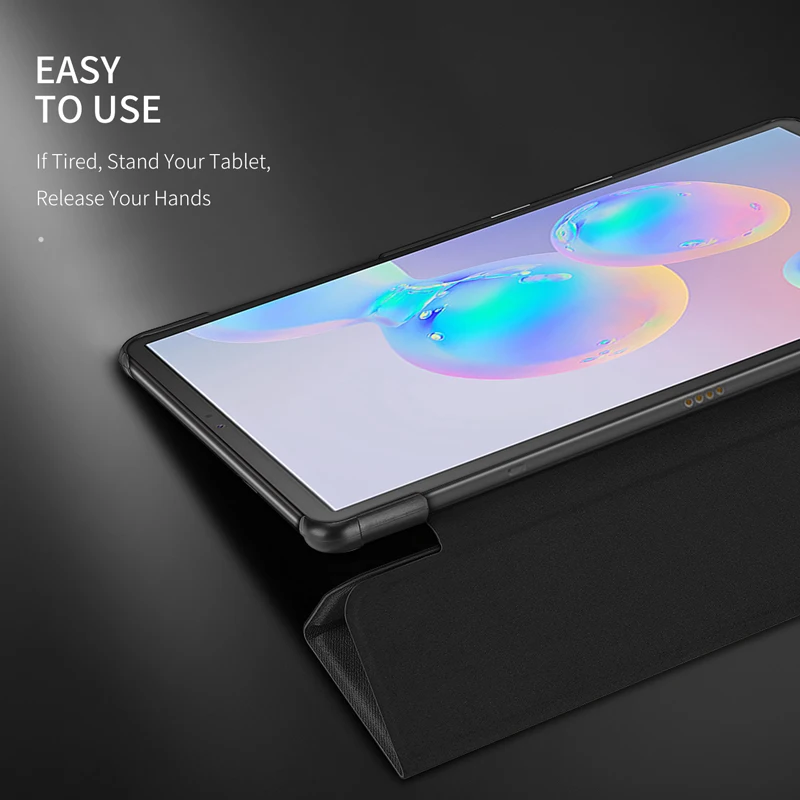 Para Samsung Galaxy Tab S6 10.5 Caso Tríptico a prueba de Golpes Smart Flip de Cuero de la Manga de la Tableta con el Lápiz Titular De la Ficha S6 Dux Ducis 4