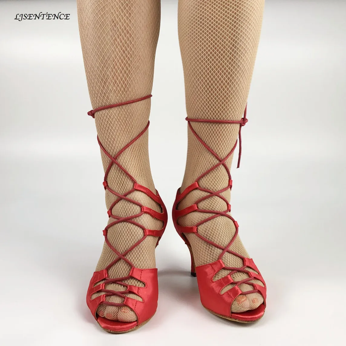 Sexy Hot Latin dance rojo zapatillas de raso de la sala de baile de Salsa, Jazz, Bachata, Kizomba danza de la mujer de 7cm de alto/medio/bajo de la altura de los tacones de los zapatos 4