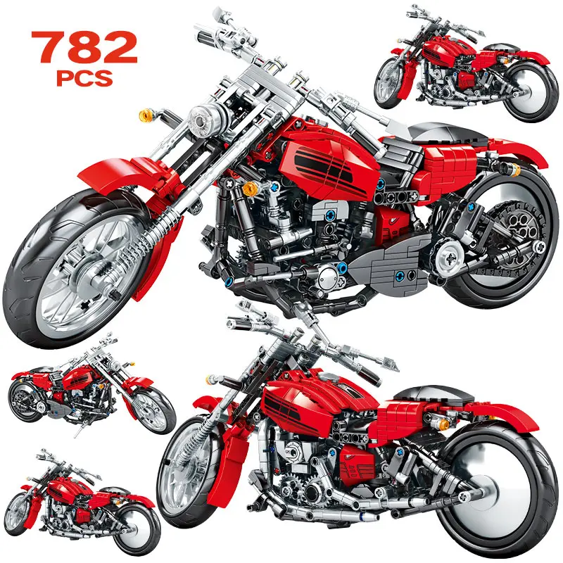 799PCS de la Ciudad de Moto de Carreras de Moto Modelo de Bloques de Construcción Technic Creador de la Motocicleta Vehículos de Ladrillos de Juguetes Para los Niños Regalos 4