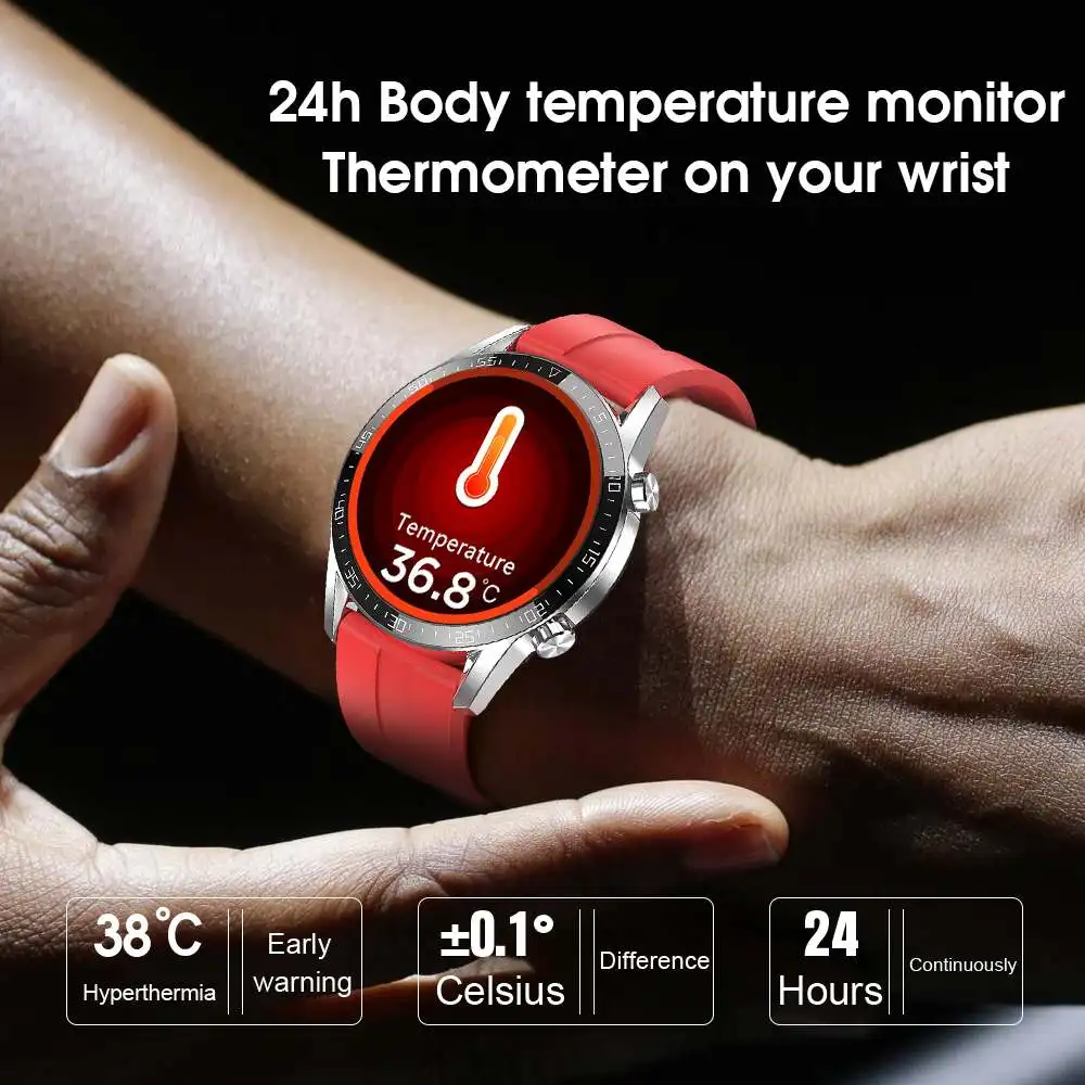 Microwear T03 Reloj Inteligente Mujeres Hombres Temperatura HR Smartwatch para ios, Android Teléfono Sport Fitness Tracker los Relojes Inteligentes de la Banda 4