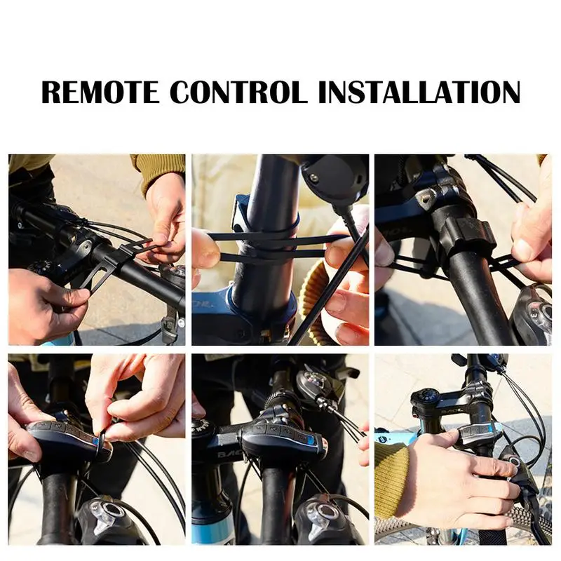 Control remoto inalámbrico de bicicletas de bloqueo Sin llave a Prueba de Salpicaduras de Ciclismo de Bloqueo Con Alarma de 110db Trenzado de Cable de Acero Accesorios de Bicicletas 4