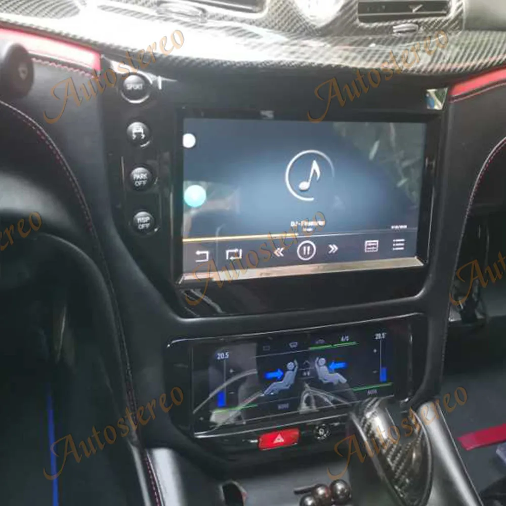 Para Maserati GT/GC GranTurismo Coche de Aire acondicionado de la Junta de Android9 unidad central de la Pantalla de Fibra de Carbono, el Reproductor Multimedia de Navegación GPS AutoRadio 4