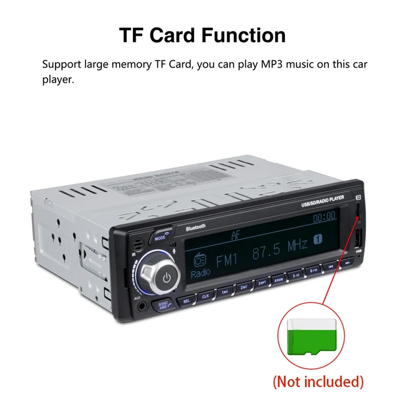 DAB+ Autoradio 1 Din Coche de Radio RDS manos libres MP3/SD/MMC Dab+, FM, USB LCD Sn Digital o equipo Estéreo del Coche de Bluetooth de la Tarjeta del TF 4
