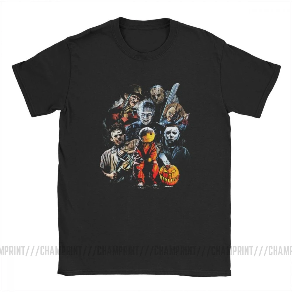 Los personajes de T-Shirts para Hombres de Halloween de Miedo el viernes 13 Jason Voorhees FreddyCotton Camiseta de Manga Corta de la Camiseta de Adulto 4