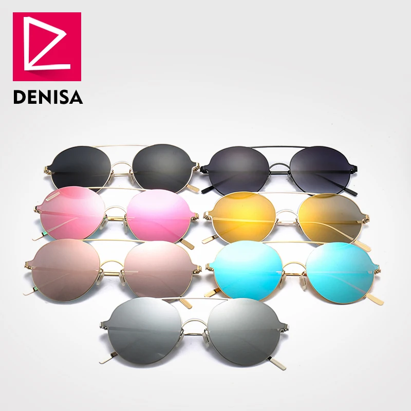 DENISA Marca Gótico Unisex Retro Ronda de Gafas de sol de los Hombres de Montura UV400 de Conducción Gafas de Sol Para los Hombres/las Mujeres gafas de sol mujer G633 4