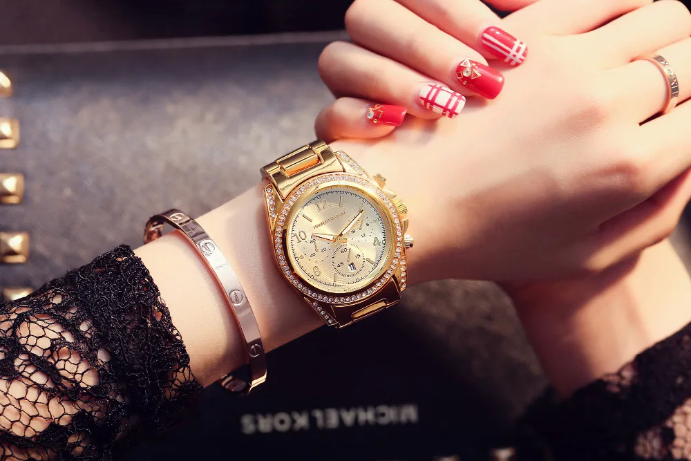GA GA Reloj de Diseño Mujer, las Mujeres de la Marca de Lujo de diamantes de Imitación de Cuarzo de la Señora Rosa de Oro de Pulsera Relojes Vestido de las Mujeres Relojes Relogio 4