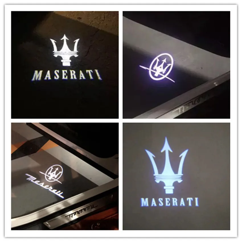 2X LED de Luces de Bienvenida Para Maserati Quattroporte Levante Ghibli GranTurismo GranCabrio Puerta Logotipo de HD Proyectores 6000K Sombra Lámparas 4