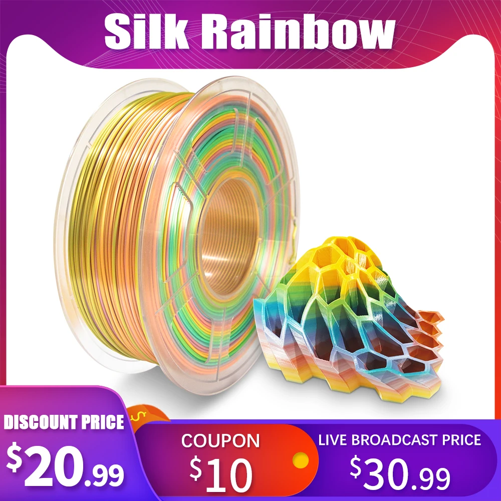 SUNLU de Seda arco iris de Filamento para Impresora 3D Wholasale precio de la Impresión en 3D con Materiales de envasado al Vacío 4