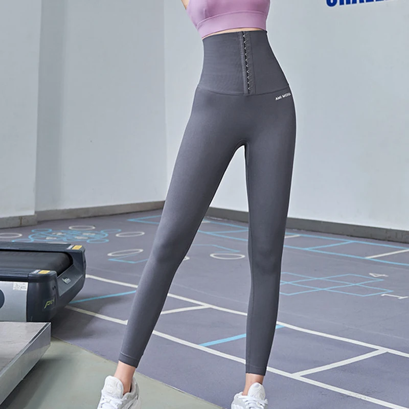 Fitness Apretado Pantalón de Deporte para las Mujeres que Adelgaza la Cintura Entrenador de Running Leggings Control de las Bragas, Pantalones de Yoga 4