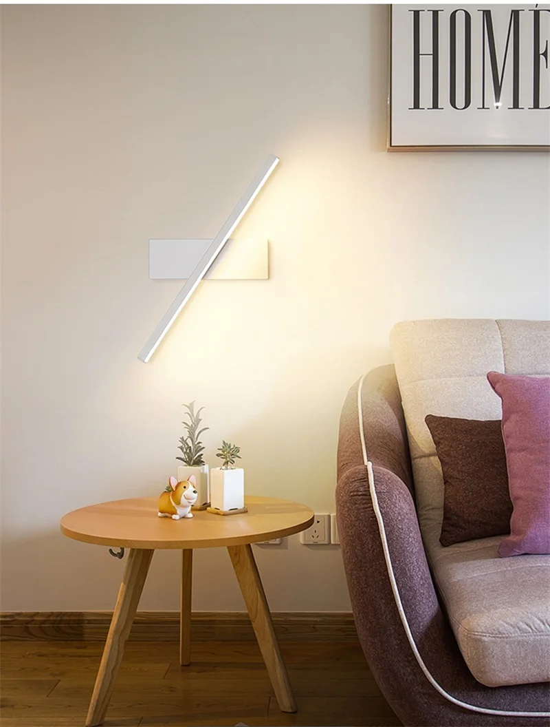 Nuevo LED de pared de luz de la personalidad dormitorio lámpara de la mesita Nórdico moderno minimalista creativo de la escalera del pasillo de la sala de estar giran lámpara de pared 4