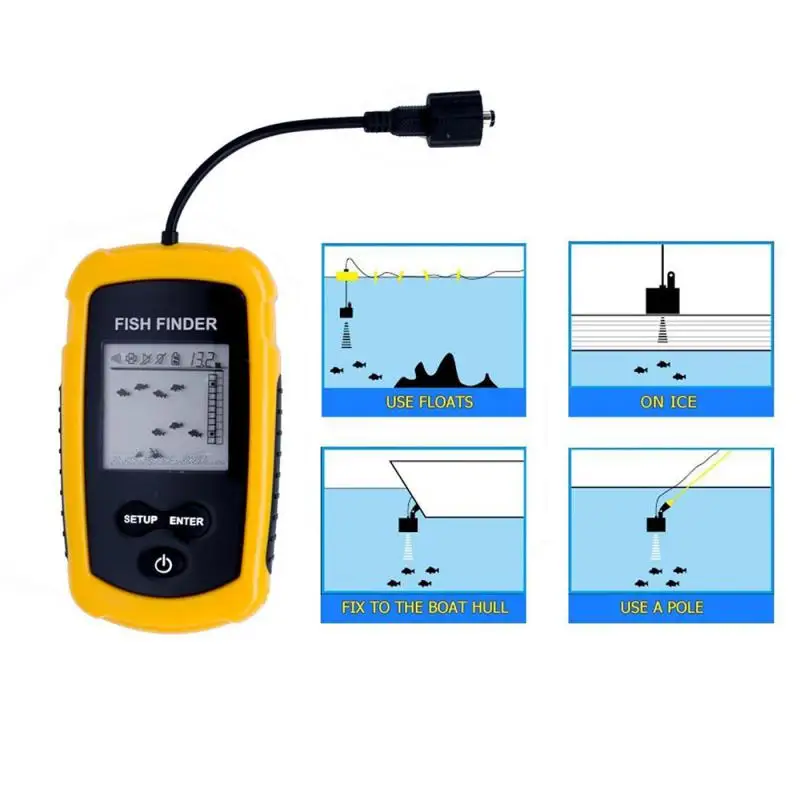 Profesional Buscador de los Pescados de la Pesca en Hielo el Sensor de la sonda a 100 metros de Profundidad de Sonda de Alarma de los Aparejos de Pesca de Nueva Caliente 4