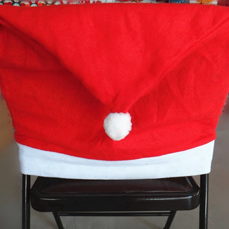 6 Pcs/Set De Navidad De Santa Claus Hat Silla Cubre Fiesta En Casa Mesa De Comedor Decoración De Los Regalos De Navidad 4