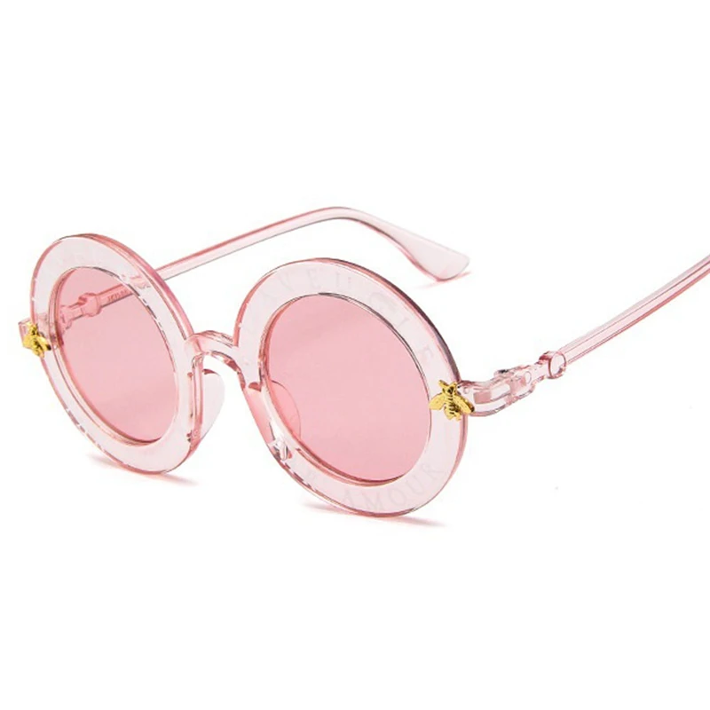 Moda Unisex Ronda Retro Gafas De Sol De Las Mujeres De La Vendimia Gafas Círculo Clásico De La Abeja De La Carta De Gafas De Sol De Los Hombres Tonos Visera Oculos Superior 4