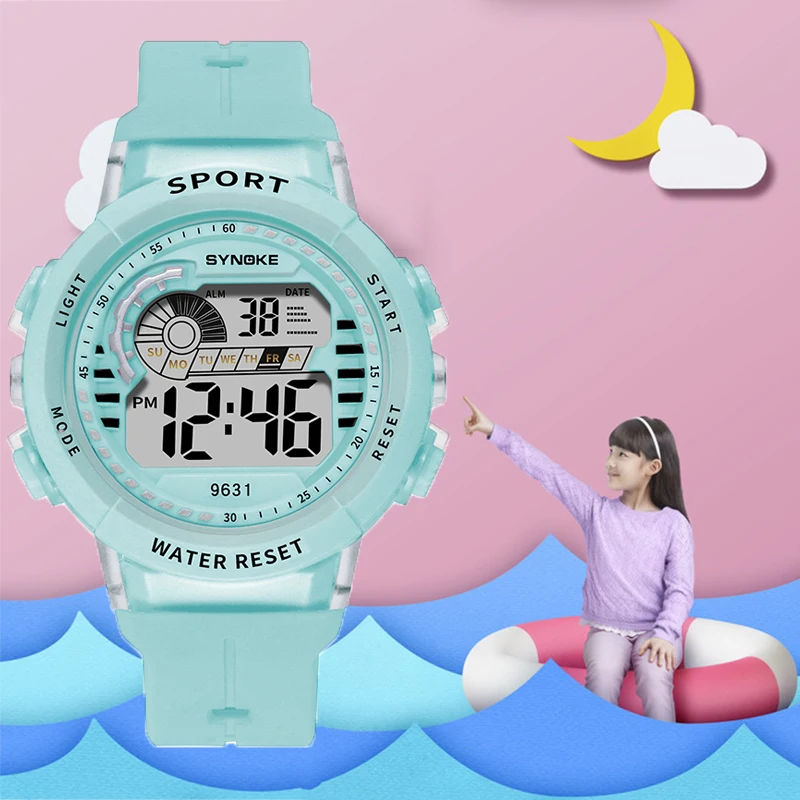 Las niñas Relojes de los Niños SYNOKE de Marca de Alta Calidad 5BAR Impermeable de los Relojes Digitales de Pulsera Para los Estudiantes de la Moda Reloj Electrónico 4