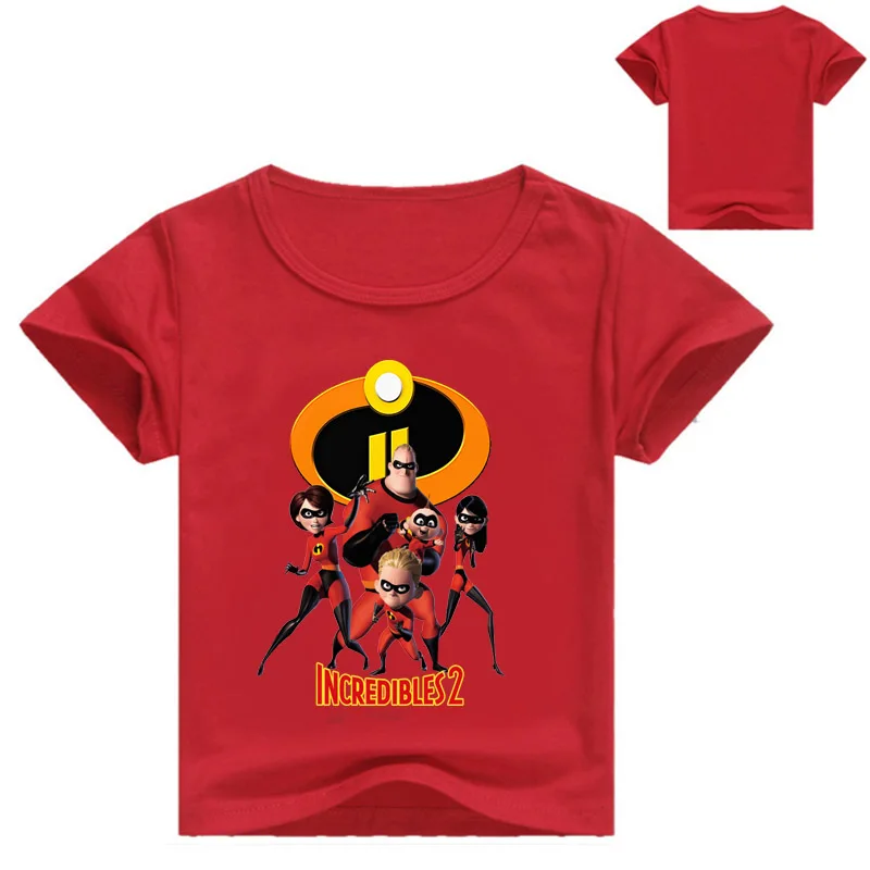 Los Increíbles 2 puro algodón t camisa para los niños de las niñas de bebé de dibujos animados camisetas de 2018 verano ropa de niños de 4 6 7 8 9 10 11 12 años 4
