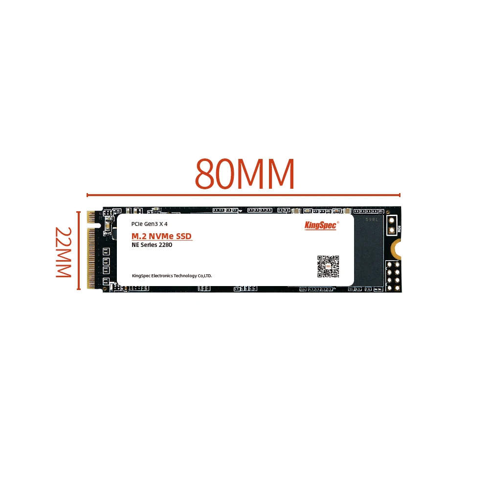 Kingspec M2 NVMe SSD M. 2 PCIE SSD M2 Disco Interno Unidad de Estado Sólido NVME 2280 512 GB, 3 Años de garantía con el disipador de calor de la etiqueta engomada 4