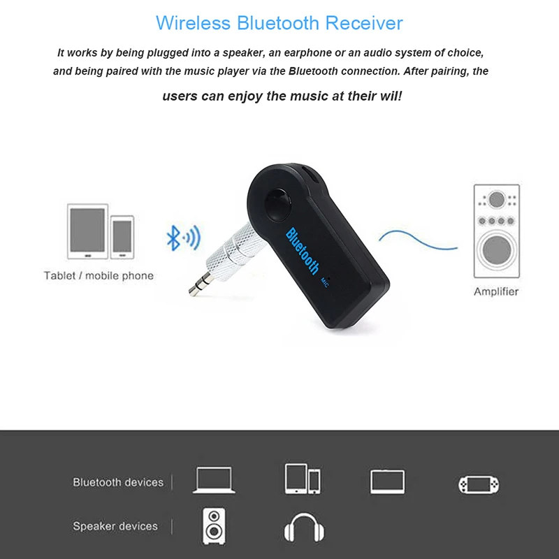 Coche De 3,5 Receptor Bluetooth De Audio Aux Receptor Adaptador De Manos Libres Inalámbrico De Accesorios De Automóviles 4