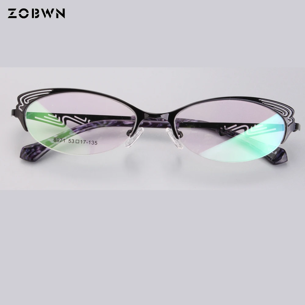 La moda de los Lentes Ópticos mujeres Miopía Gafas señora de Metal Gafas de oculos de grau feminino la forma de la mariposa gato gafa rojo negro 4