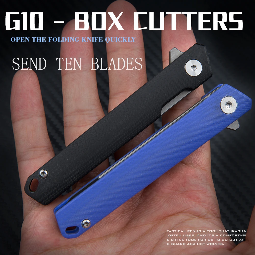 G10 hoja de cuchillo plegable de sharp para acampar al aire libre de la EDC herramienta fácil de llevar mini 4
