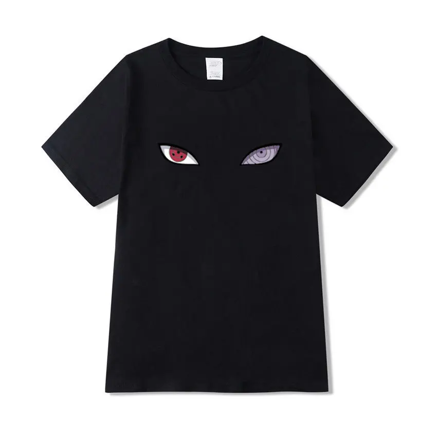 Naruto Ojos de Impresión Japón Estilo Anime Tops Camisetas de los Hombres Casual Sport T-shirts Ropa Masculina de Verano Camisetas de Jersey Par de Desgaste de la parte Superior 4