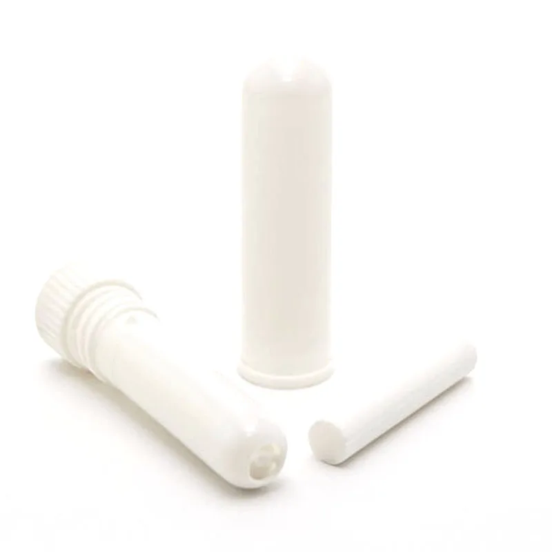 50 piezas en Blanco Inhalador Nasal Palos de Plástico en Blanco Aroma Nasal Inhaladores para el BRICOLAJE de Aceite Esencial de Mejor Calidad Mechas de Algodón 4