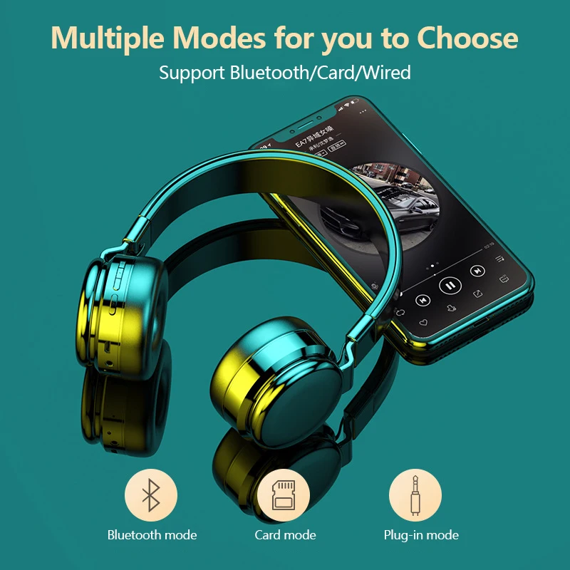 R10 Bluetooth 5.0 Auriculares Inalámbricos Estéreo Plegable Auriculares de Audio MP3 Ajustable Auriculares Soporte de Tarjeta TF Con Micrófono Para la Música 4
