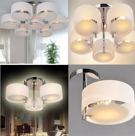 NUEVAS y Modernas lámparas de Techo modernas de diseño de moda comedor lámpara pendente de teto de color blanco acrílico brillo sin cristal 4