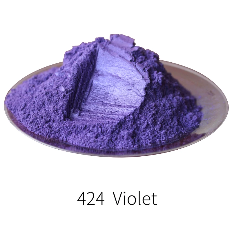 Tipo 424 Perla en Polvo de Mineral de Mica en Polvo de BRICOLAJE Colorante Colorante para Uñas Jabón de Automoción Artesanía 50g Violeta Pintura Acrílica Pigmento 4