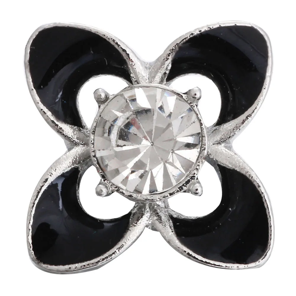 5pcs/lot Snap Joyería de Metal de Cristal de diamante de imitación de Amor de la Flor de 18mm Snap Botones de Flor Encantos Ajuste Complemento Brazaletes para las Mujeres 4