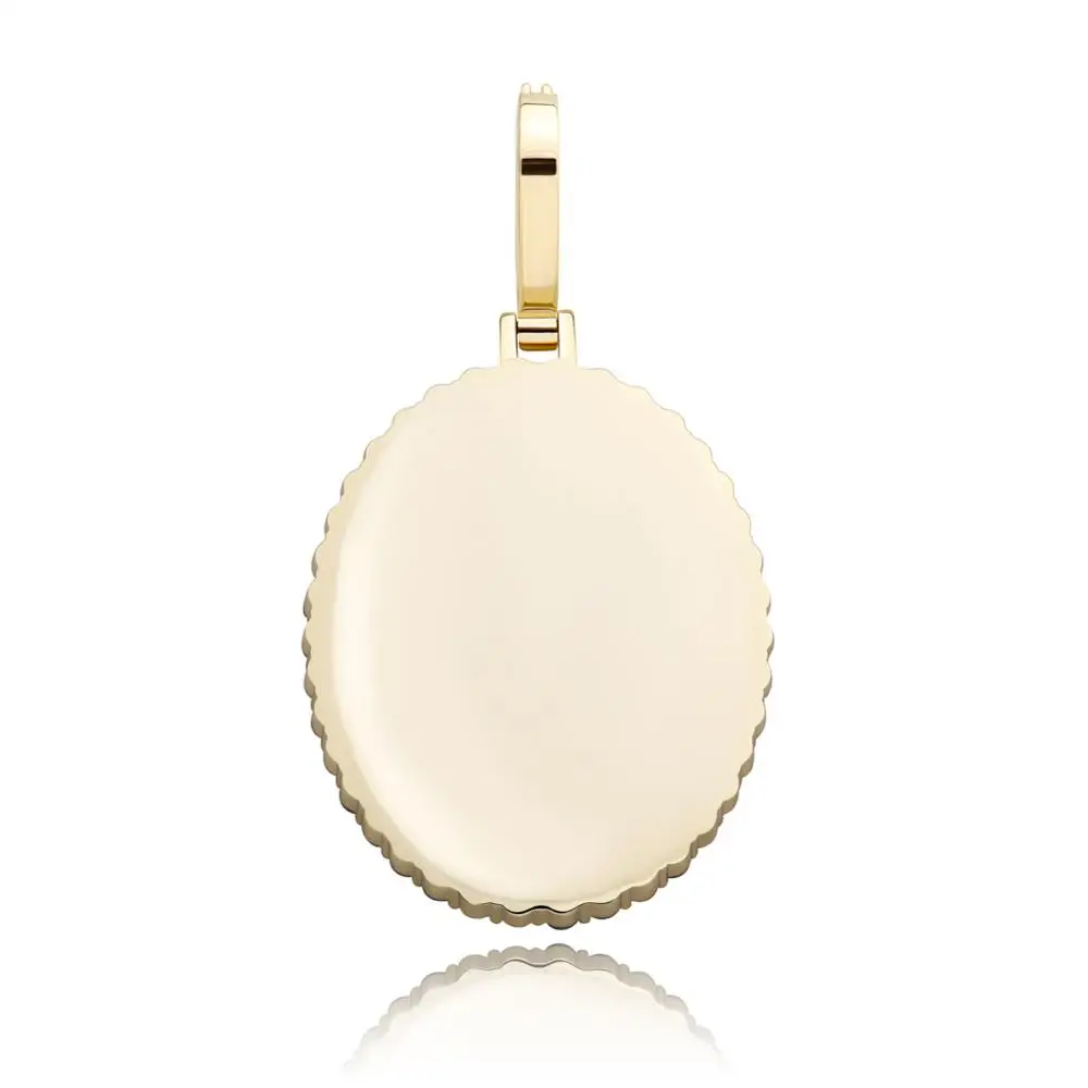 JINAO Personalizado Foto Oval de la Medalla de Hielo Colgante de Circón Colgante Para las Mujeres de los Hombres 4