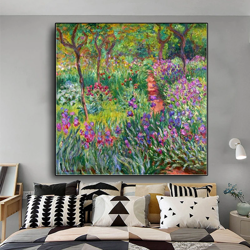 Monet Jardín de la Decoración del Hogar, Pintura en tela, Flores de Réplica Carteles y Grabados Quadros Arte de la Pared de la Imagen para la Sala de estar Sin el Marco 4