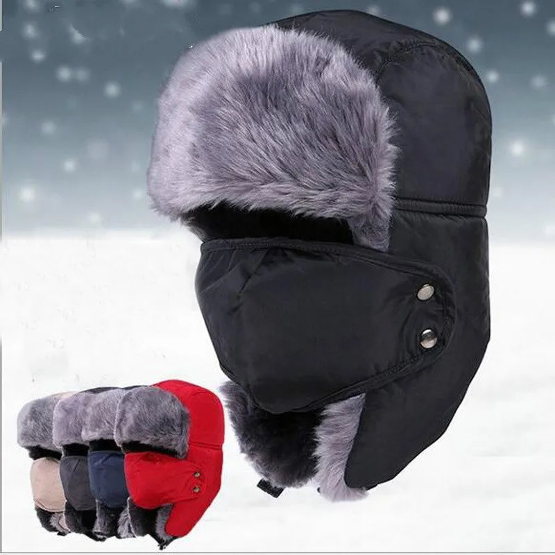 2019 nuevo invierno de los hombres y de las mujeres de la moda de orejeras plus de terciopelo engrosamiento de Lei Feng sombrero de viaje al aire libre caliente sombreros 4