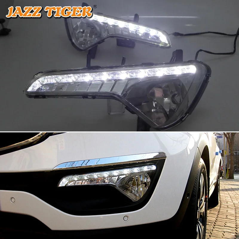 JAZZ TIGRE Super Brillo Impermeable del ABS 12V del Coche DRL de la Lámpara de Luz Diurna de LED Para Kia Sportage 2010 2011 - 4