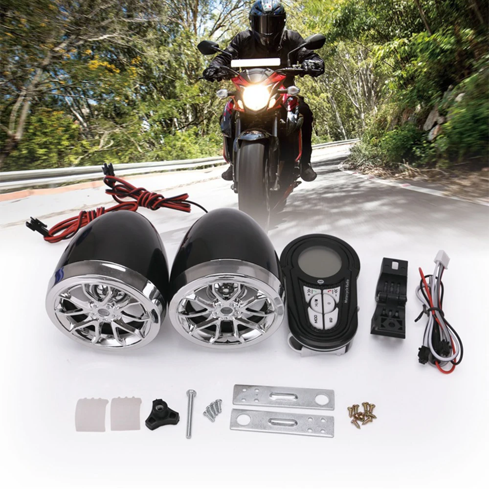 Impermeable de Bluetooth de la Motocicleta Amplificador Estéreo de Altavoces de Montaje del Manillar de Amplificador de Audio del Sistema para Harley ATV UTV RZR, AUX, FM Radio 4