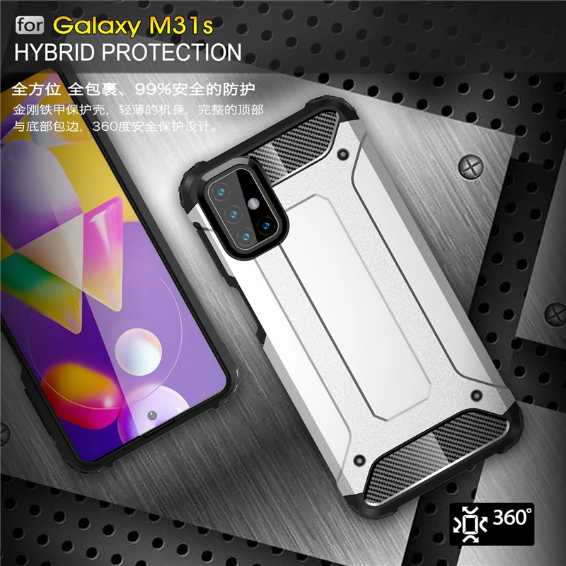 Caso Para Samsung Galaxy M31S Caso de TPU+de la PC a prueba de Golpes Híbrido Armadura de la Cubierta Para Samsung M31S M51 M21 M11 caja del Teléfono Para Samsung M31S 4
