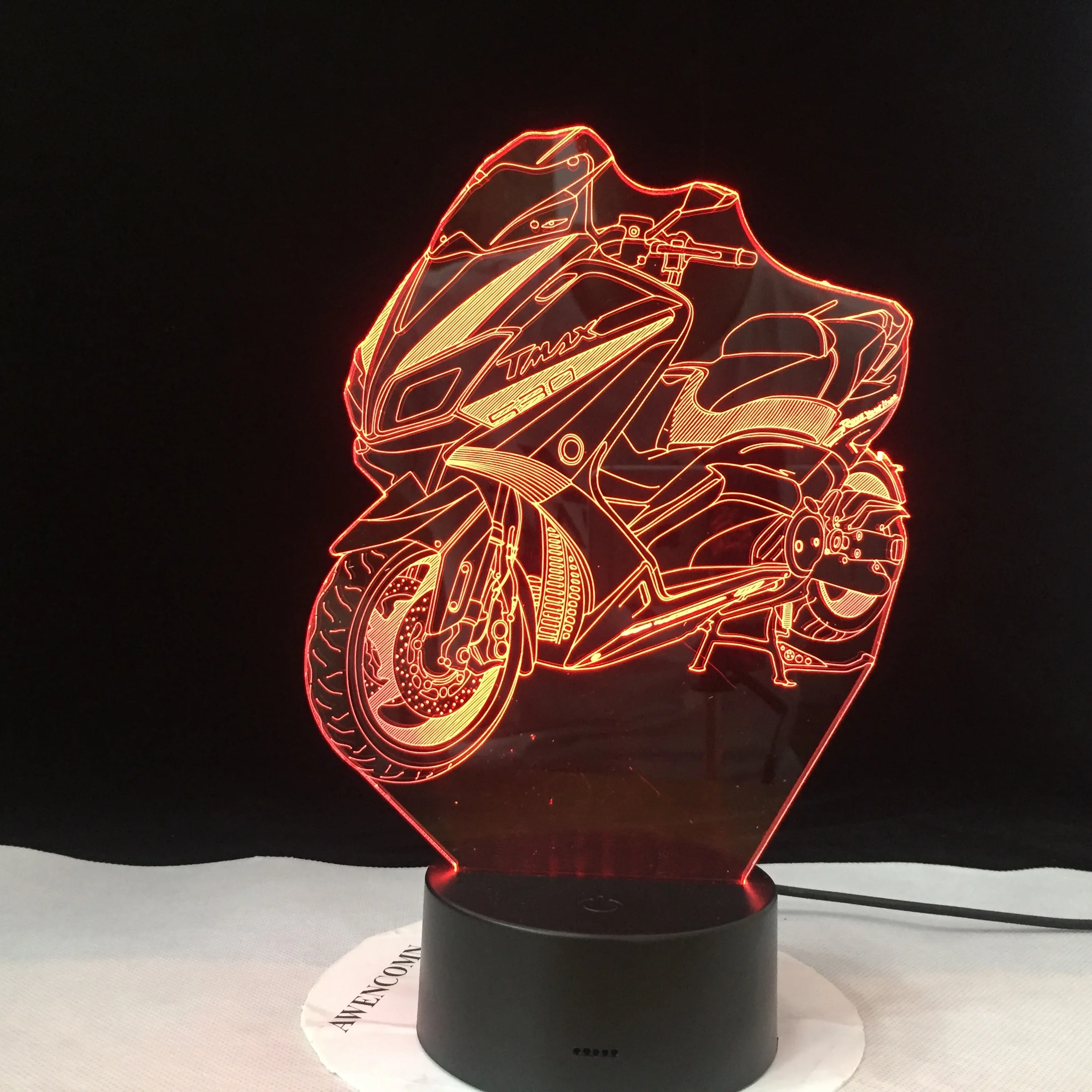 Modelo de la motocicleta Luminoso 3D Ilusión de la Lámpara del Led Táctil a color, lámpara de noche la Iluminación del Flash Brillan en la Oscuridad Motor Juguetes Dropshipping 4