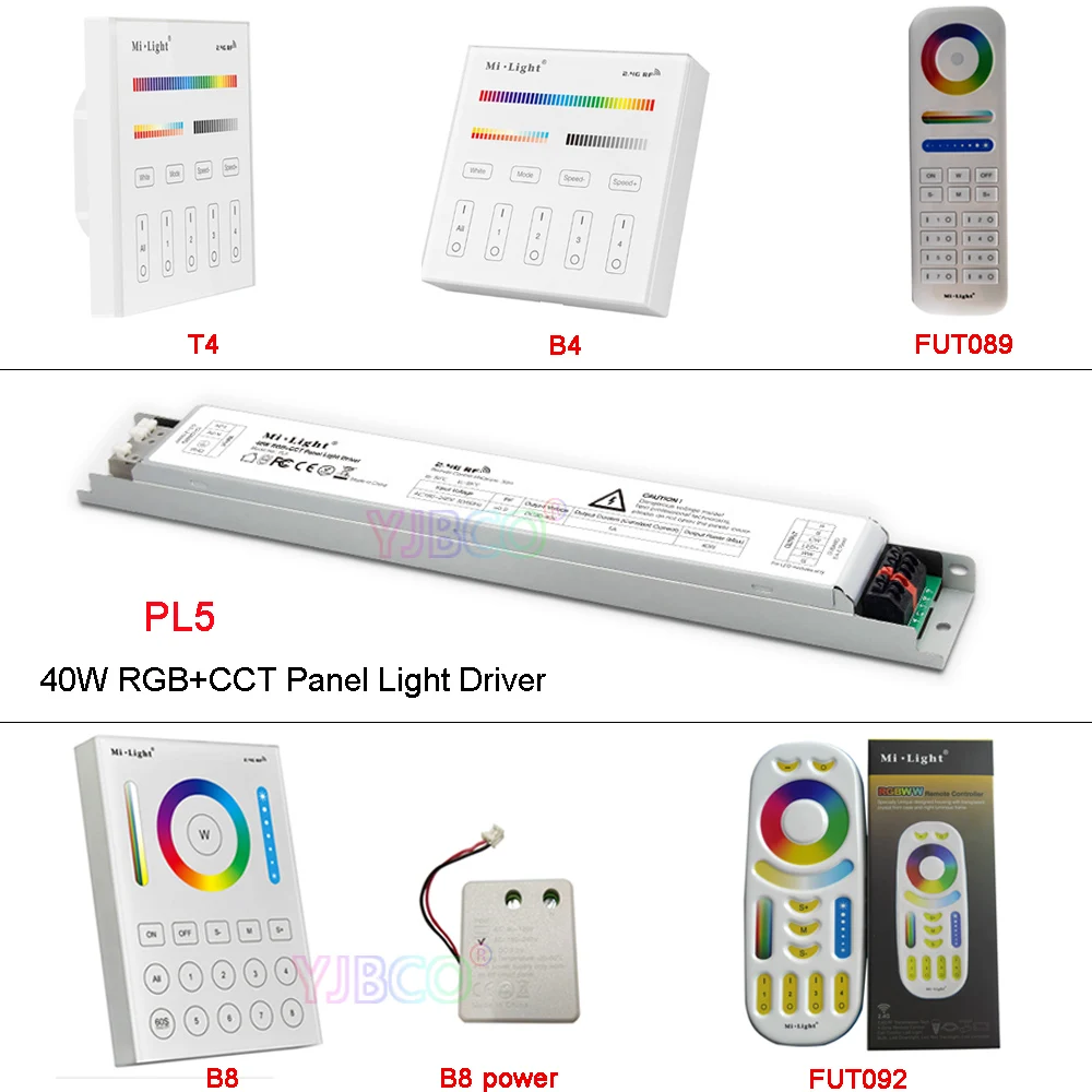 Miboxer PL5 40W RGB+CCT de la Luz del Panel Controlador de 2.4 G wireless Smart Panel de control Remoto B8/FUT089/FUT092/B4/T4 4