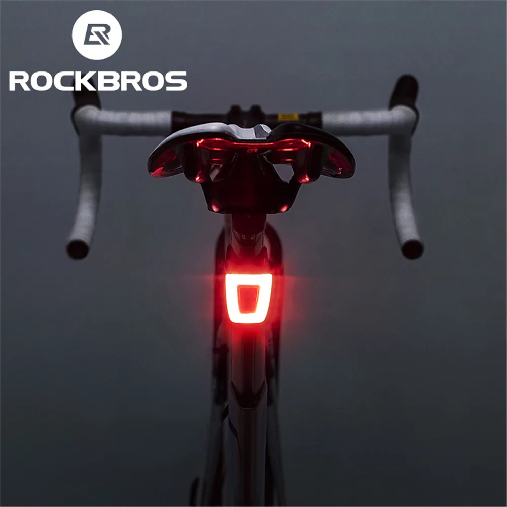 ROCKBROS USB Recargable Bicicleta Luz Trasera de LED Impermeable de la Bicicleta Casco de la luz trasera de la Linterna de la Bicicleta Luz Trasera de Bicicleta Accesorios 4