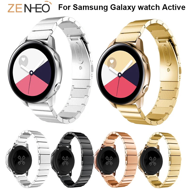 De Acero inoxidable de la venda de Reloj Para Samsung Galaxy reloj Activo de la Pulsera de la Correa de reemplazo de pulsera Para Samsung Galaxy Bandas de 20mm 4